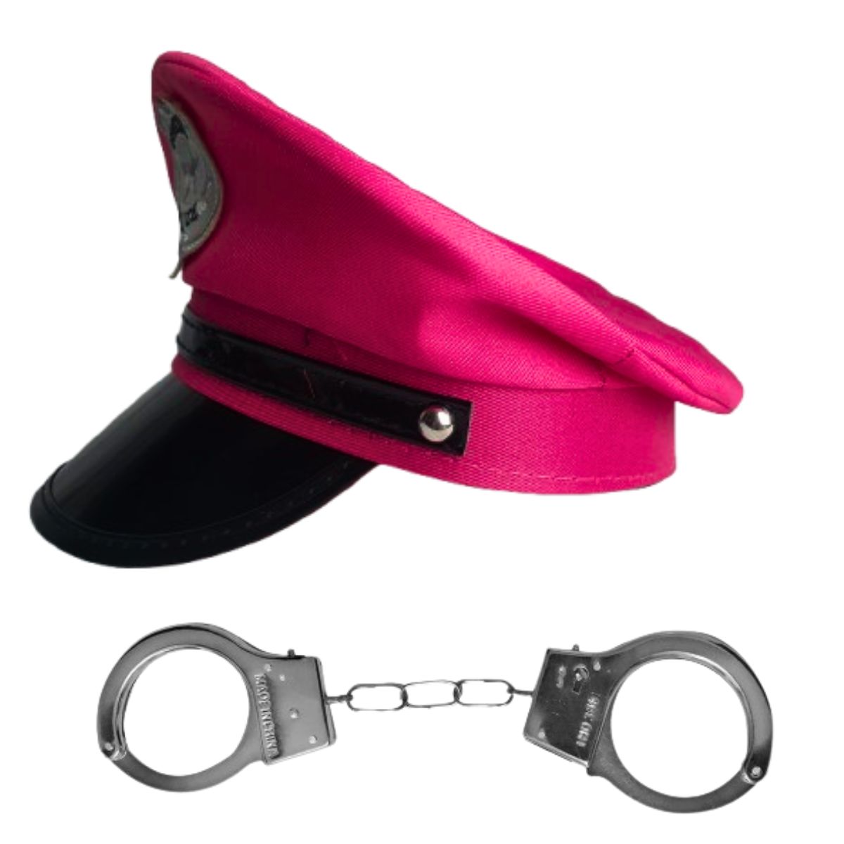 Kit Fantasia Policial Rosa Completo Festa Carnaval Cosplay Quepe / Algema / Distintivo Kit Fantasia Policial Rosa Completo Festa Carnaval Cosplay Quepe / Algema / Distintivo